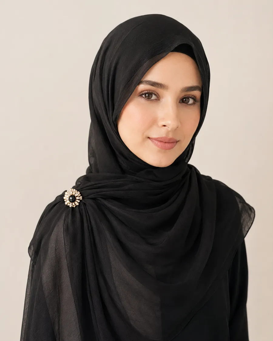 Black Chiffon Hijab
